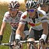 Andy Schleck, Frank Schleck und Kim Kirchen während der fünften Etappe der Tour de Suisse 2008